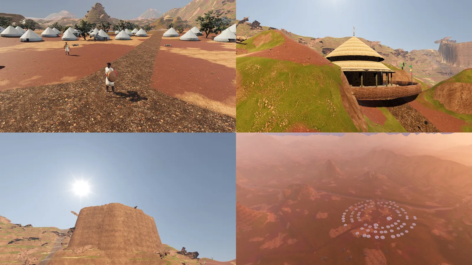 The camp, Kidane Meret church and the Soloda amba in the Godot build