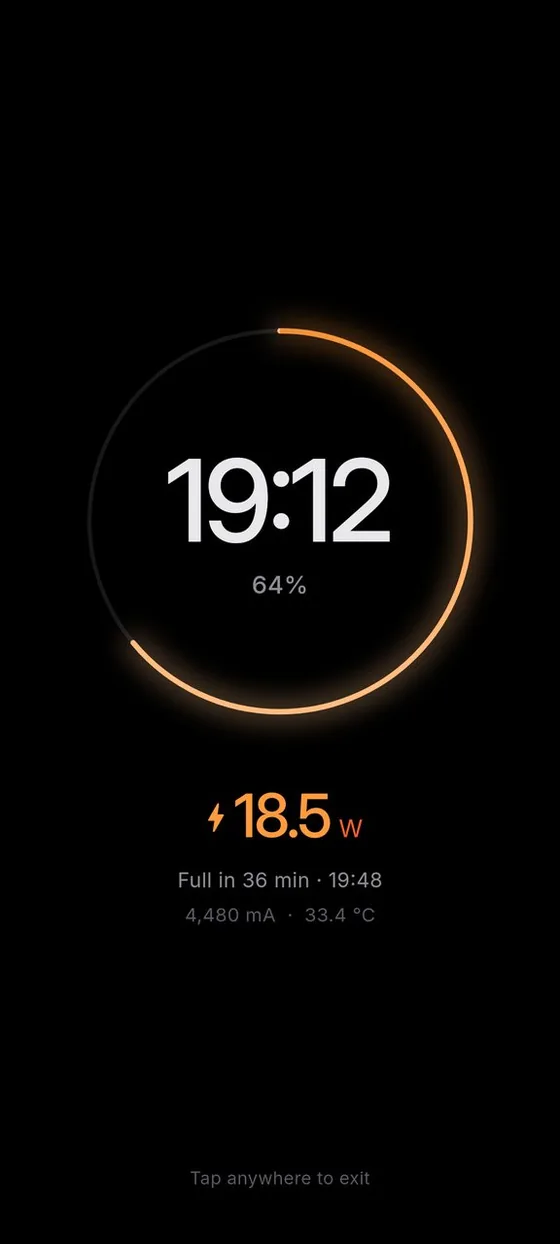 Always-on charging screen