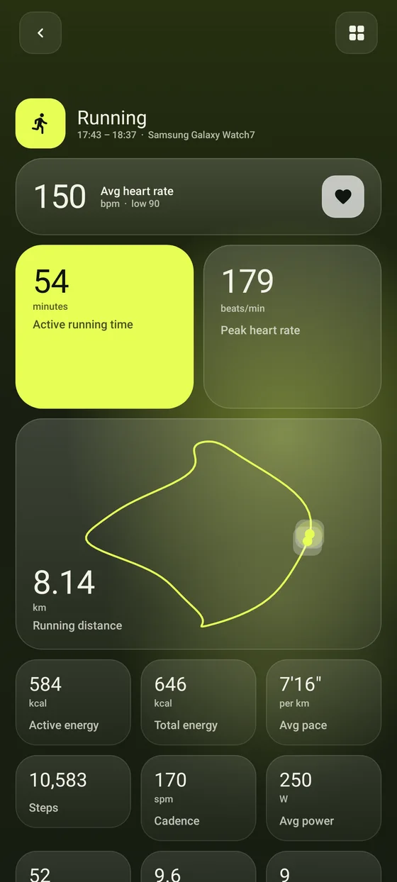 Workout route and laps