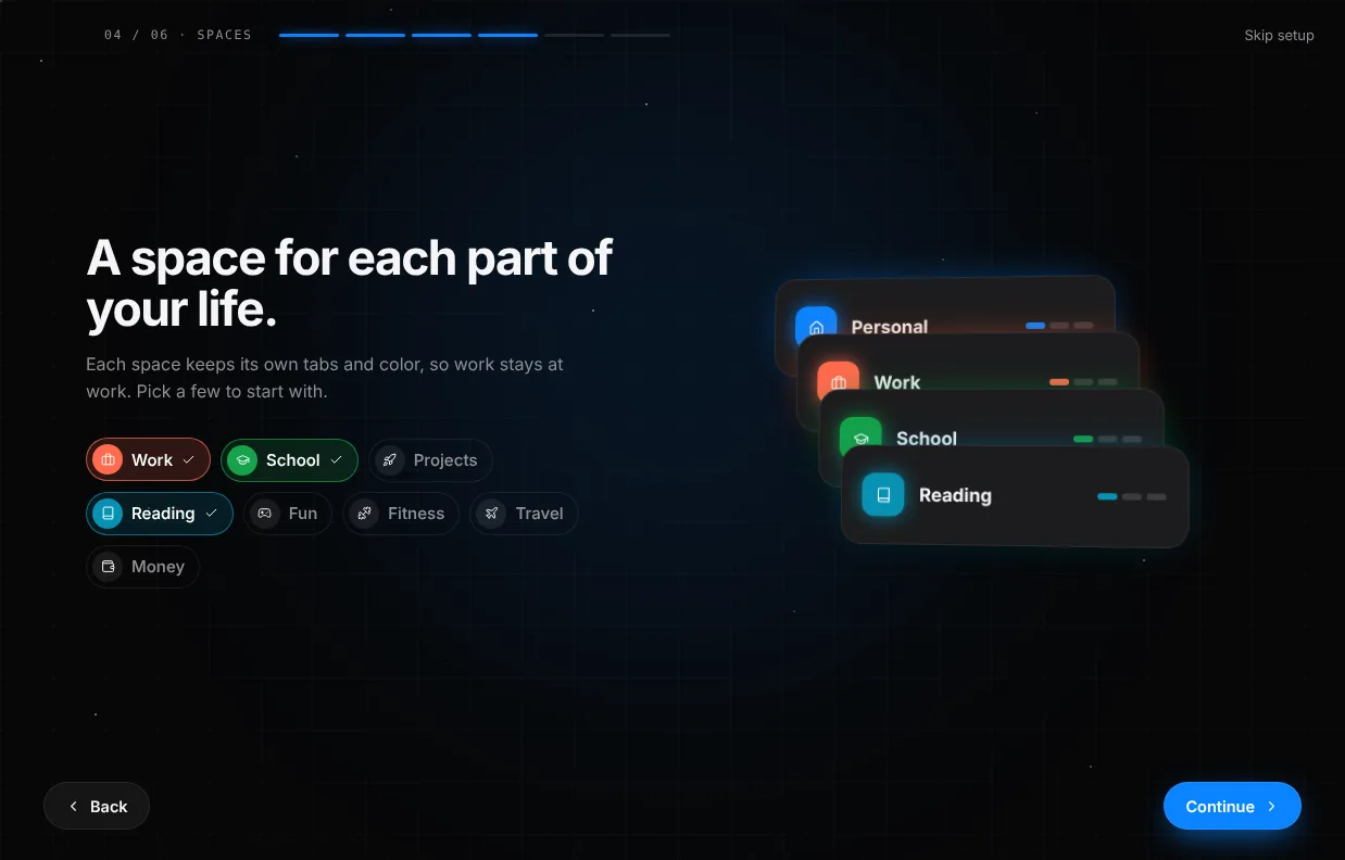 Onboarding: a space for each part of your life