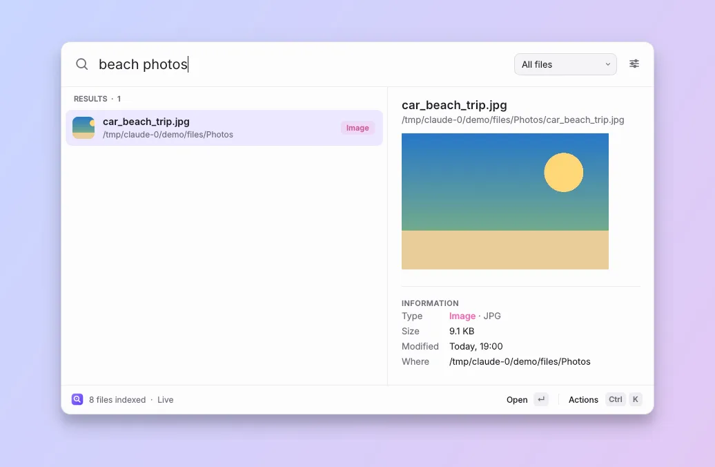 The launcher in light mode