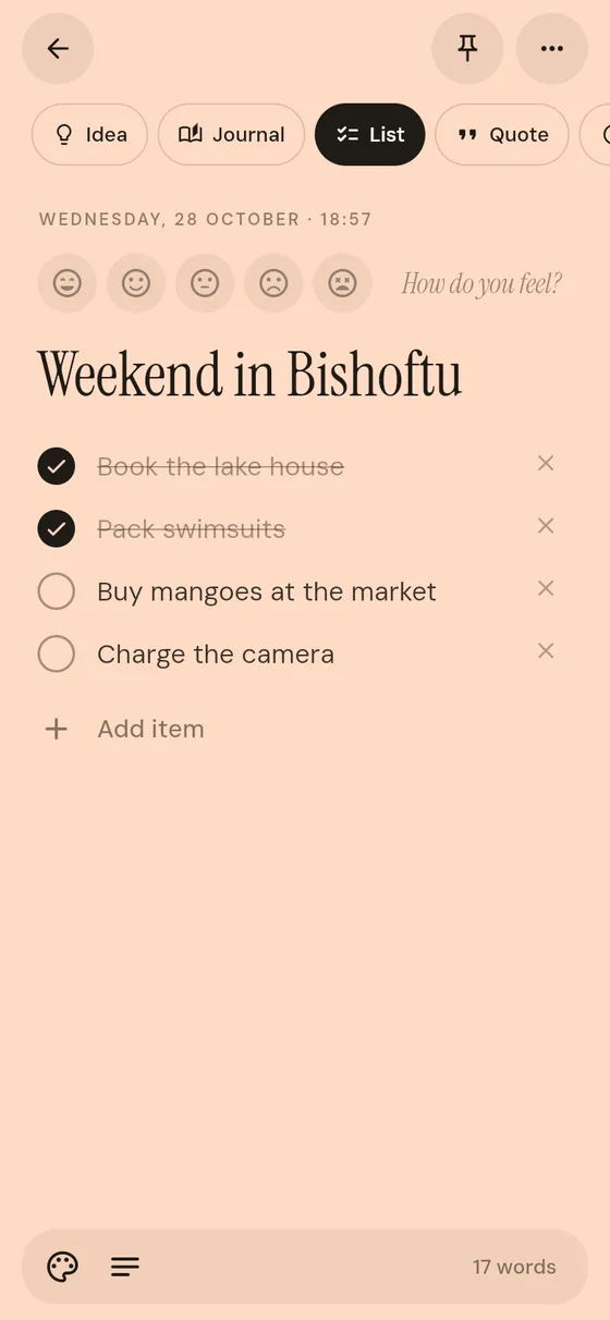 A checklist