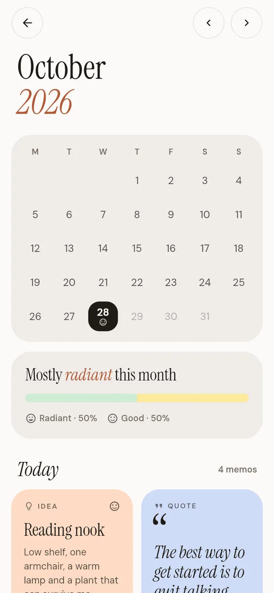 The mood calendar