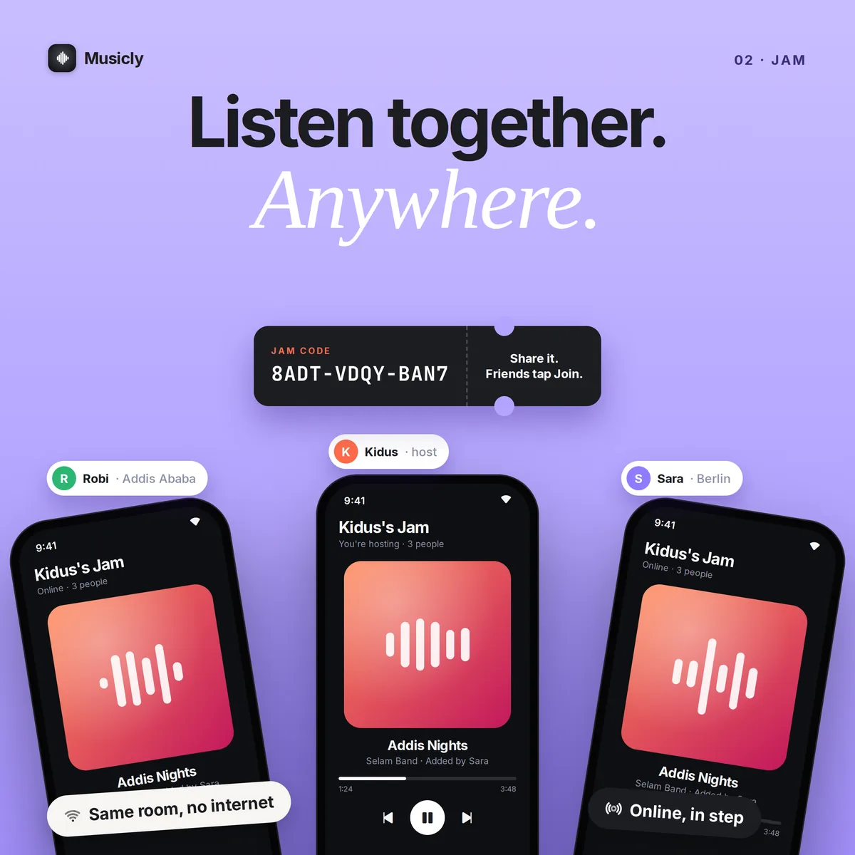 Jam: listen together, anywhere