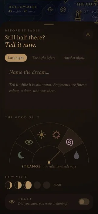 Recording a dream