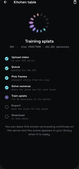 Processing stages from the server