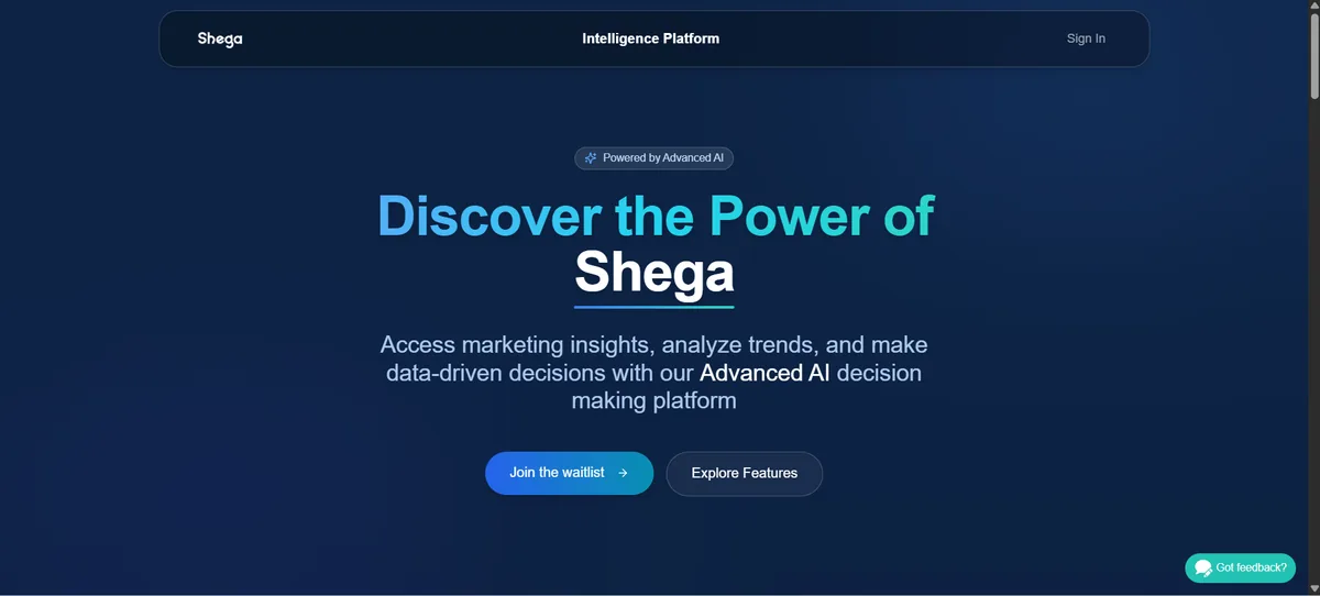 Shega AI website