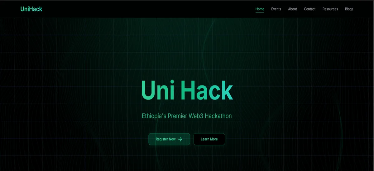 UniHack Ethiopia website